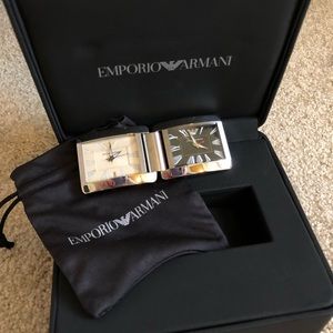 Emporio Armani Dual time double desk clock